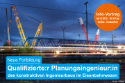 Info-Vortrag: Lehrgang Planungsingenieur:in im Eisenbahnwesen - 04.12.2023 - Online- Kostenfrei