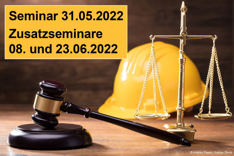 Seminar: Anwendung Stoffpreisgleitklausel - 31.05.2022 - Zusatzseminare: Anwendungshinweise und Praxisbeispiele - 08. und 23.06.2022 - Online