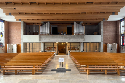 Pfarrkirche Zwölf Apostel, Augsburg: Bayerischer Denkmalpflegepeis 2026 in Bronze - Kategorie Öffentliche Bauwerke. Foto: Mittnacht | Kehl Beratende Ingenieure PartmbB