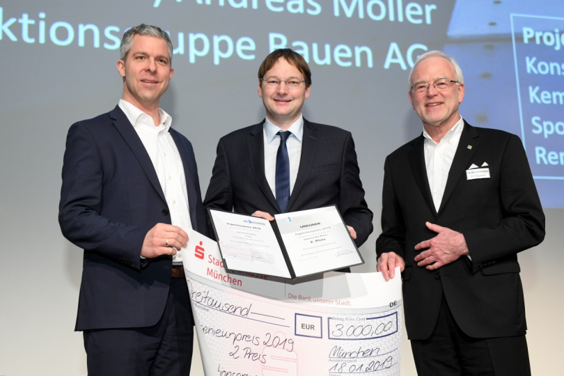 Dipl.-Ing. (Univ.) Andreas Möller, Bauminister Dr. Hans Reichhart und Kammerpräsident Prof. Dr. Norbert Gebbeken