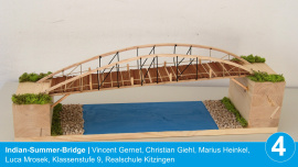 Indian-Summer-Bridge Vincent Gernet, Christian Giehl, Marius Heinkel,  Luca Mrosek, Klassenstufe 9, Realschule Kitzingen