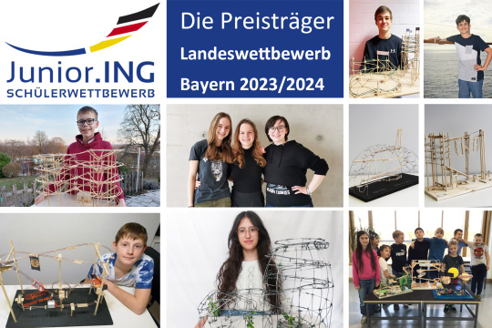 Die Gewinner des Schülerwettbewerbs Junior.ING Bayern: Kreative Achterbahn-Modelle