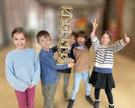 LimesSchulTurm von Theo, Josephine, Elisa, Taron und Xaver, Grundschule an der Limes-Straße, München, 7 bzw. 8 Jahre, 2. Klasse