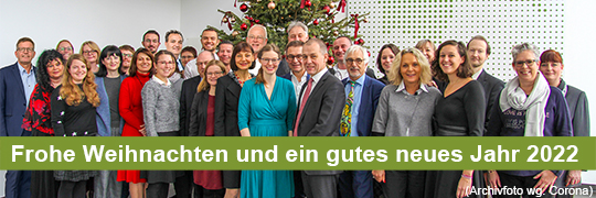 Frohe Weihnachten und ein gutes neues Jahr 2022 (Foto wg. Corona aus 2019)